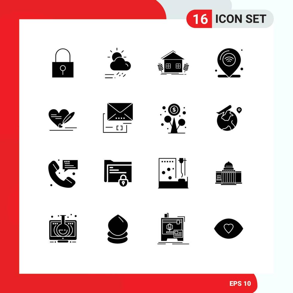 16 Creative Icons Modern Signs and Symbols of iot internet weather location environment Editable Vector Design Elements