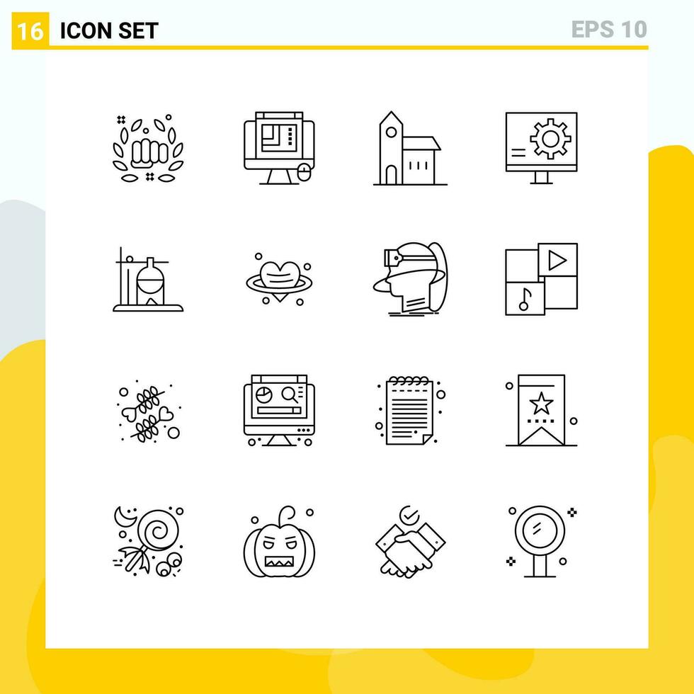 16 Creative Icons Modern Signs and Symbols of error develop web layout bug historic Editable Vector Design Elements