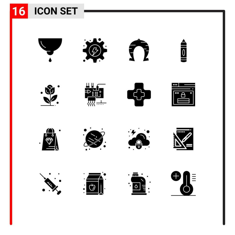 16 Creative Icons Modern Signs and Symbols of pencil drawing hydropower patricks horseshoe Editable Vector Design Elements
