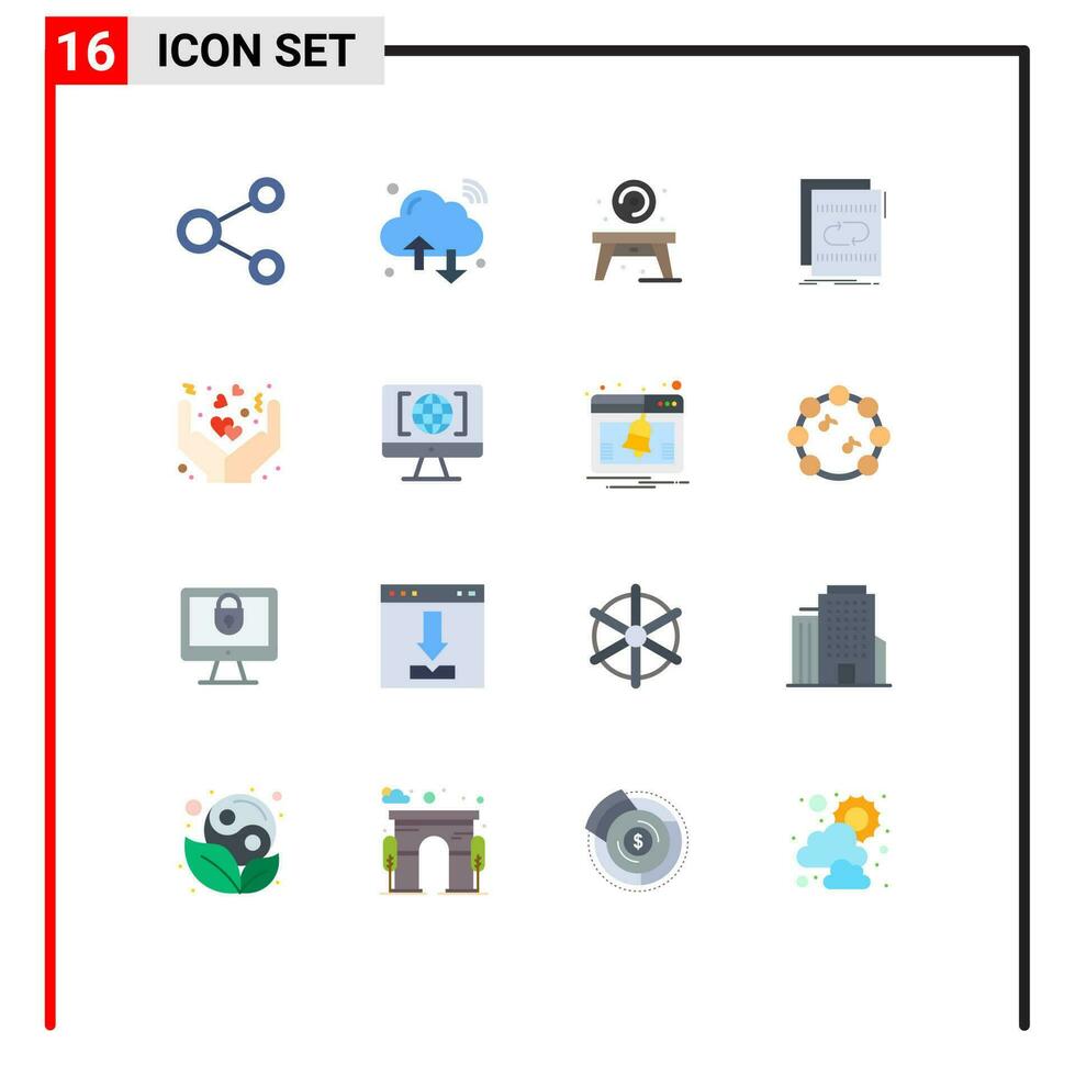 16 Creative Icons Modern Signs and Symbols of mix file iot audio table Editable Pack of Creative Vector Design Elements