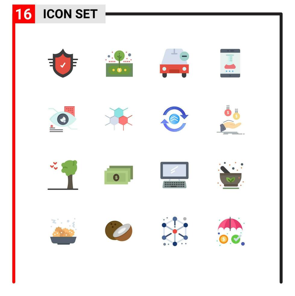 16 Flat Color concept for Websites Mobile and Apps smart lab mobile app store roi lab app minus Editable Pack of Creative Vector Design Elements