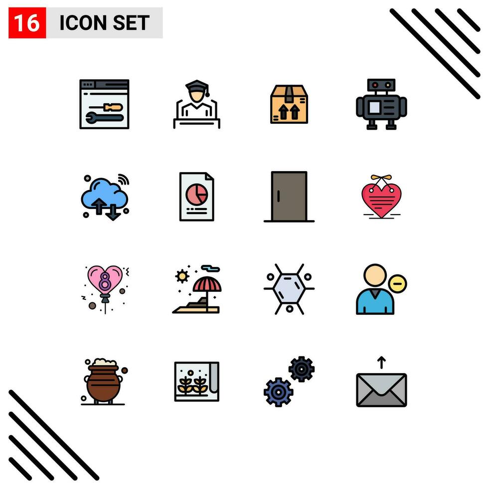 dieciséis creativo íconos moderno señales y símbolos de iot Internet caja nube Ciencias editable creativo vector diseño elementos
