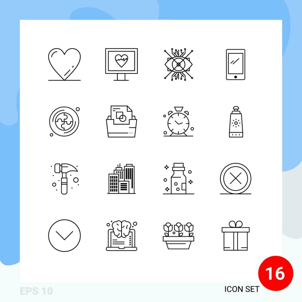 16 Thematic Vector Outlines and Editable Symbols of education iphone cyber android smart phone Editable Vector Design Elements