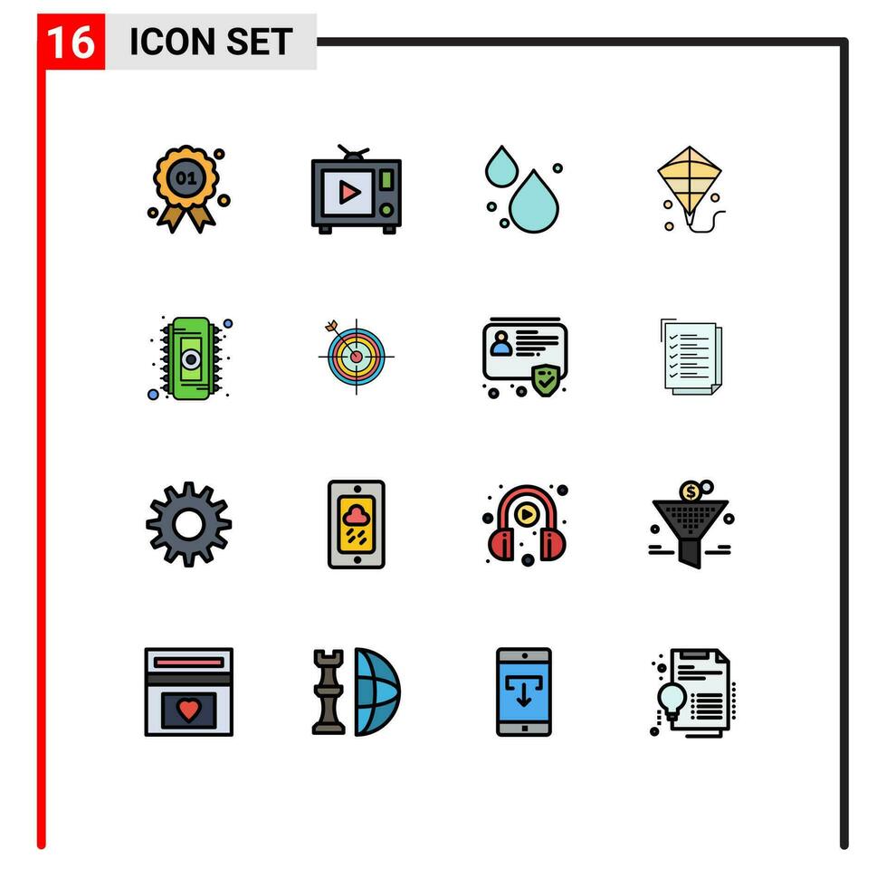 16 Creative Icons Modern Signs and Symbols of focus memory droop electronic festival Editable Creative Vector Design Elements
