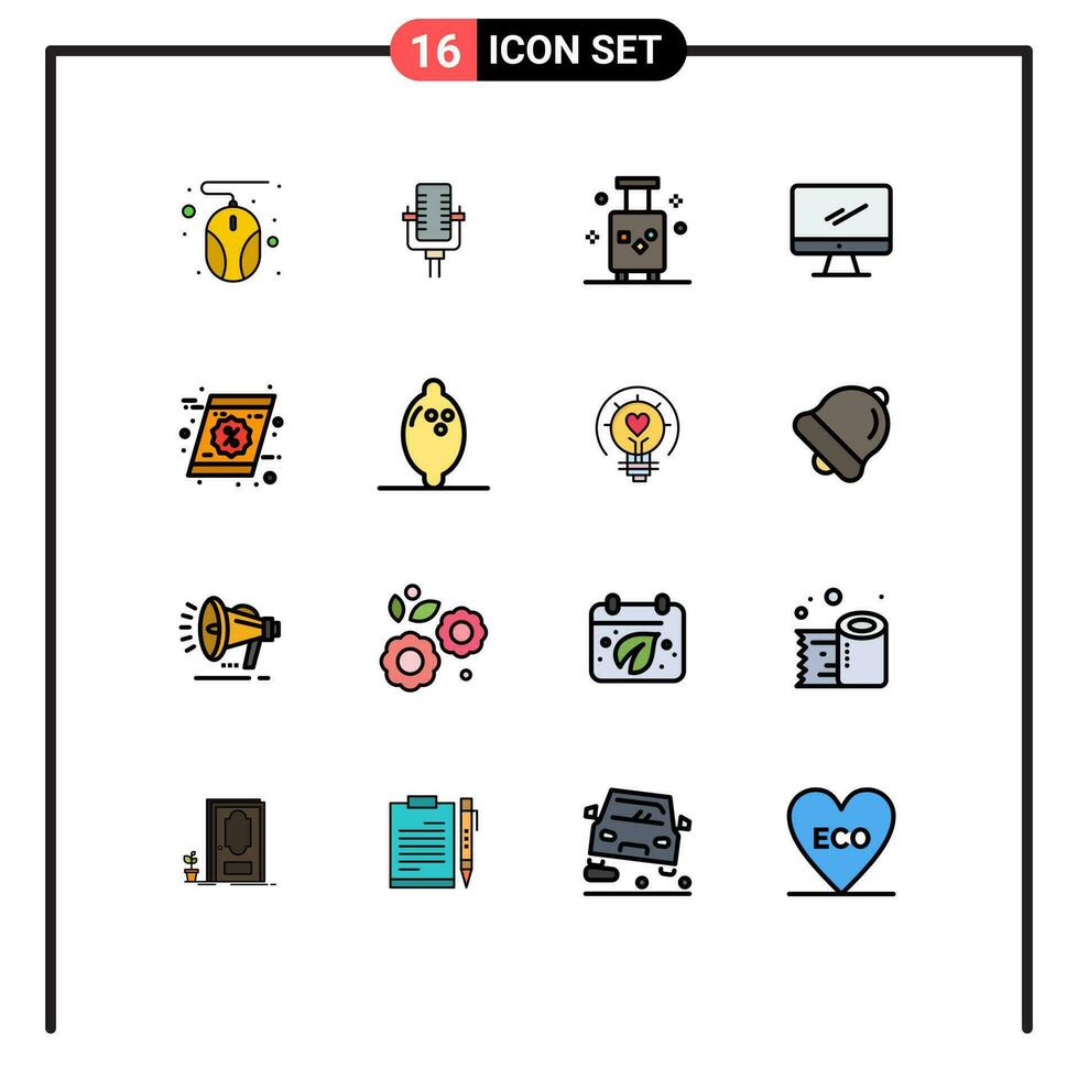 16 Creative Icons Modern Signs and Symbols of coupon imac luggage device computer Editable Creative Vector Design Elements