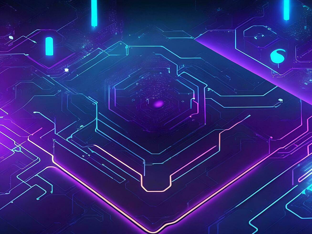 Cyber circuit future technology concept background photo