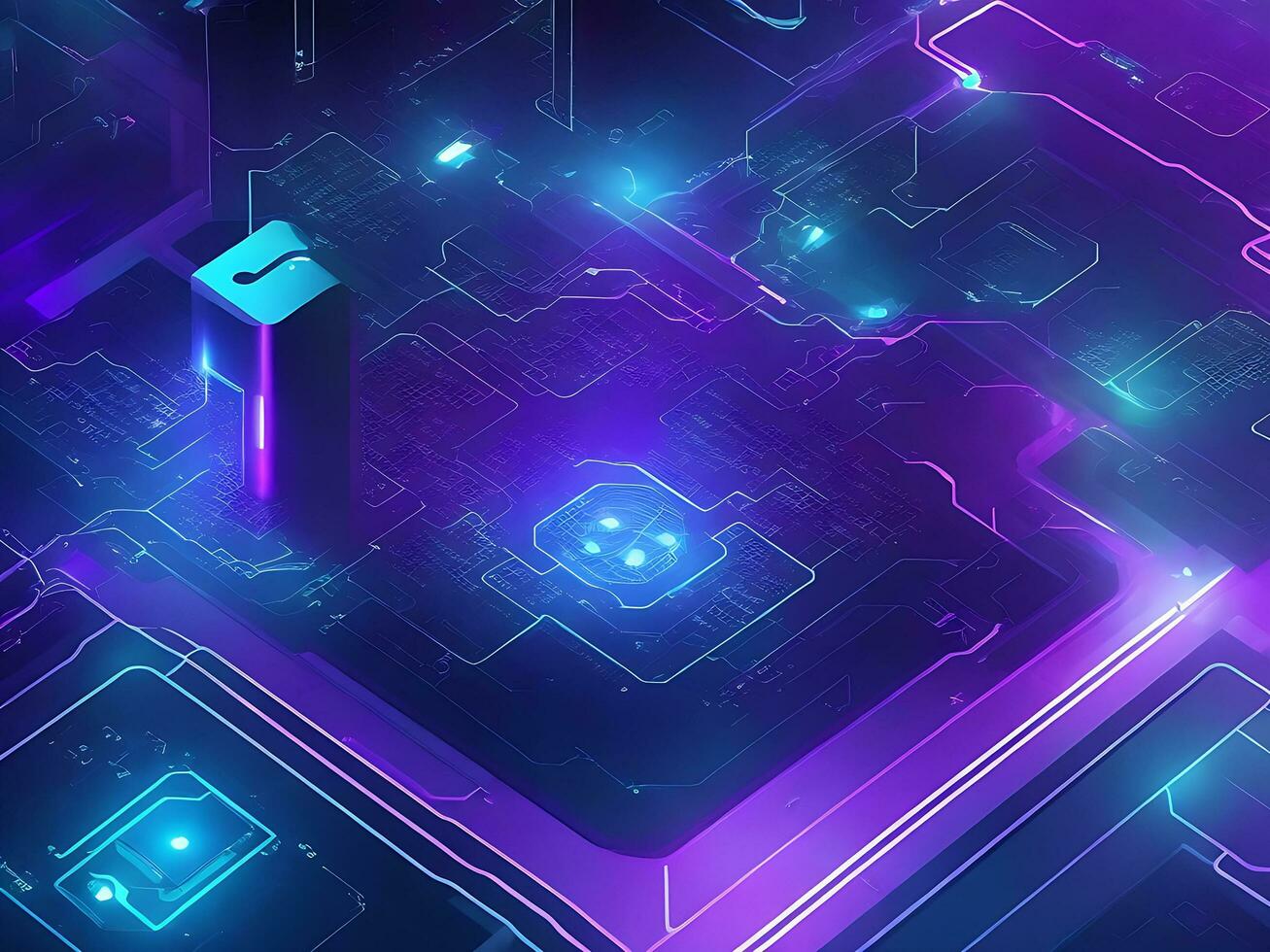 Cyber circuit future technology concept background photo
