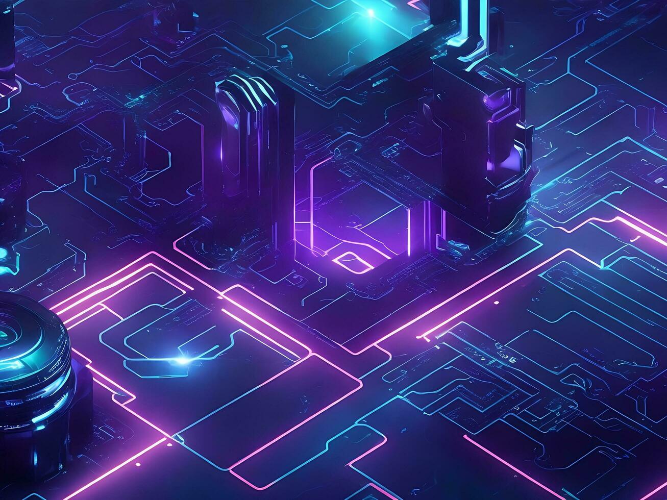 Cyber circuit future technology concept background photo
