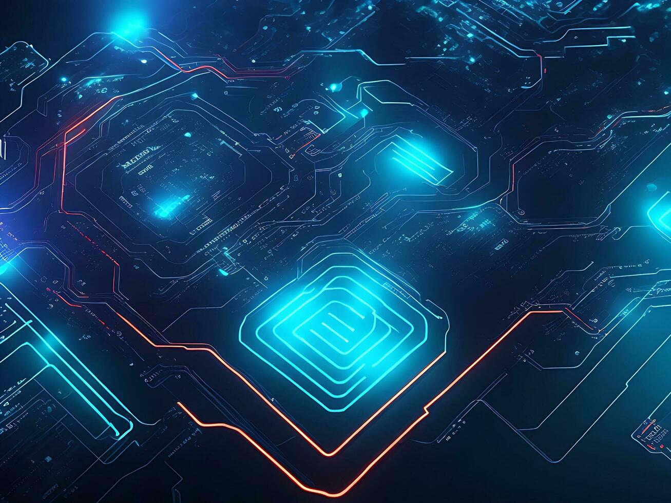Cyber circuit future technology concept background photo
