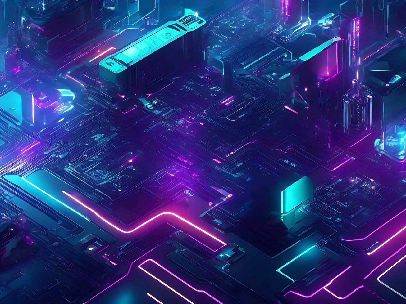 Cyber circuit future technology concept background photo