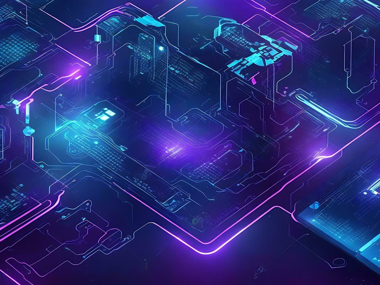Cyber circuit future technology concept background photo