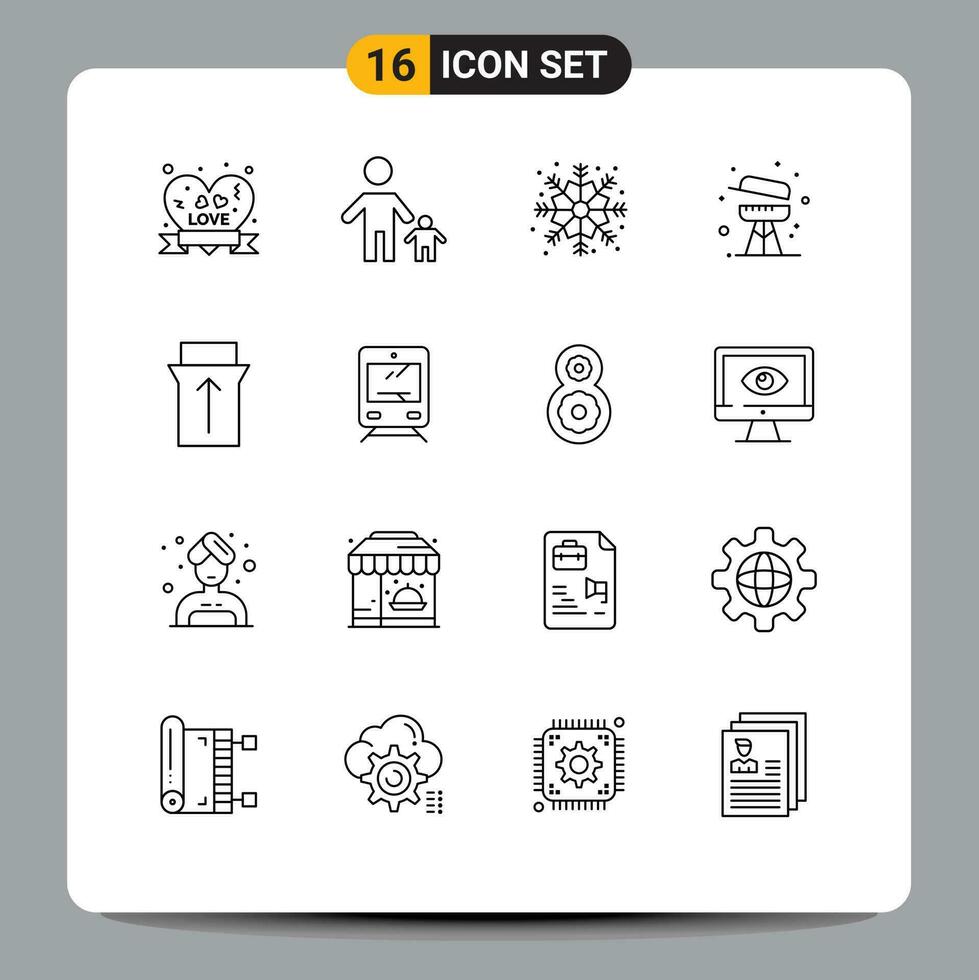 16 Creative Icons Modern Signs and Symbols of slide summer kid equipment barbecue Editable Vector Design Elements