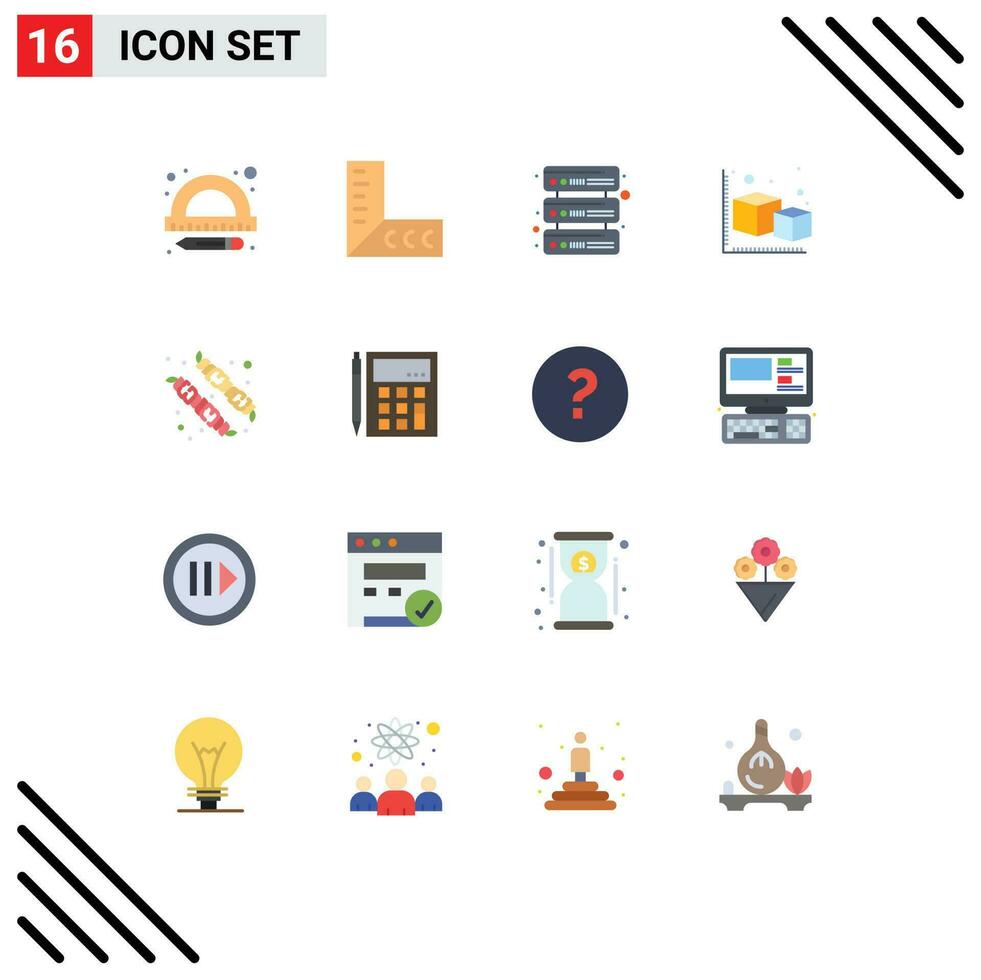 16 Creative Icons Modern Signs and Symbols of account marshmallow network candy object Editable Pack of Creative Vector Design Elements