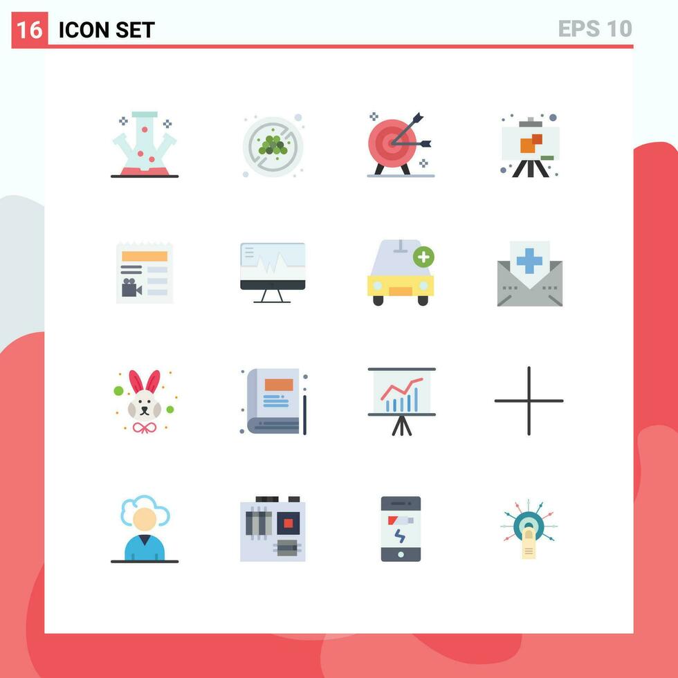 16 Flat Color concept for Websites Mobile and Apps basic school achievement education objective Editable Pack of Creative Vector Design Elements