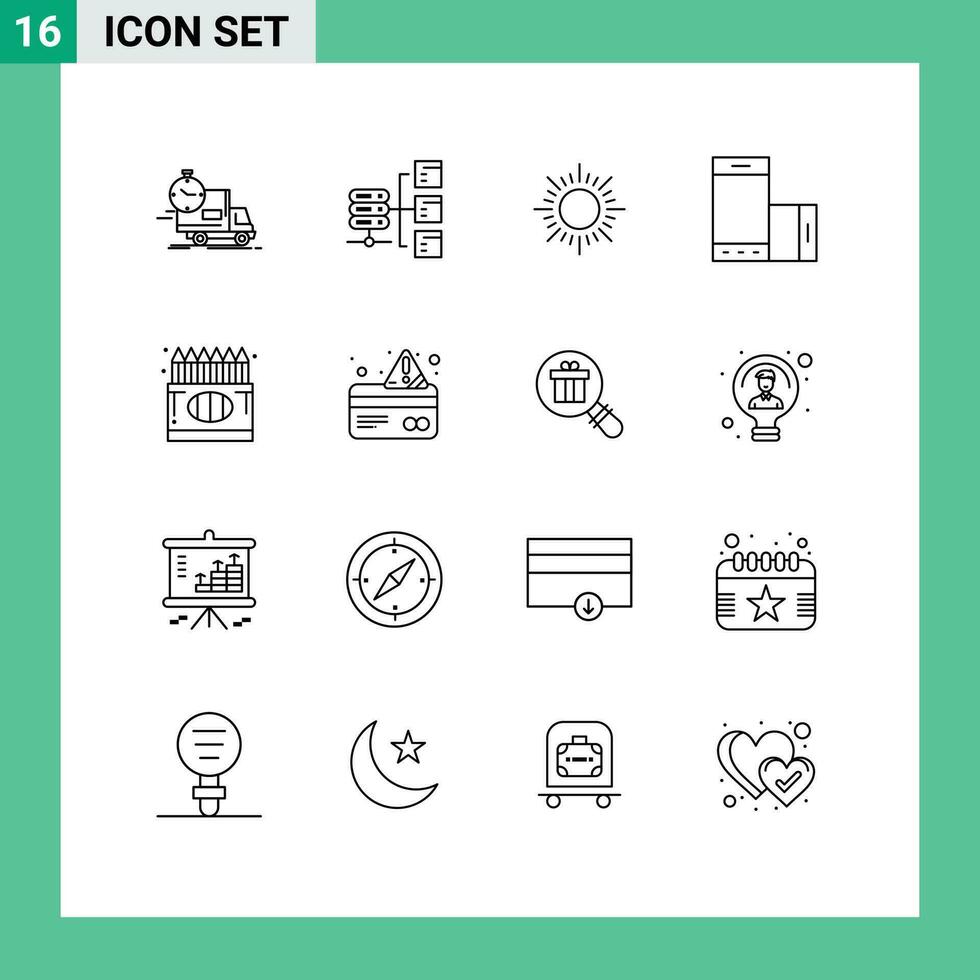 16 Creative Icons Modern Signs and Symbols of back to school rotate social phone device Editable Vector Design Elements