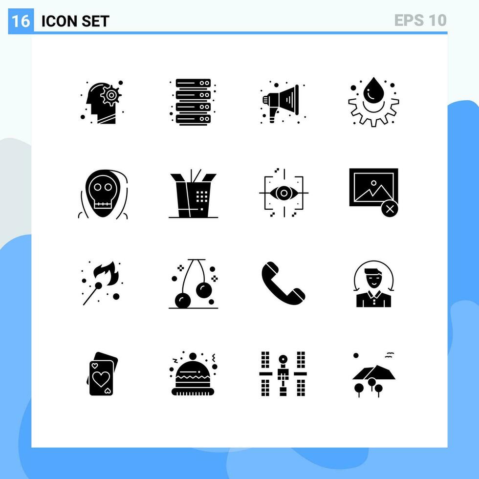 16 Creative Icons Modern Signs and Symbols of evil dead announce experiment water Editable Vector Design Elements