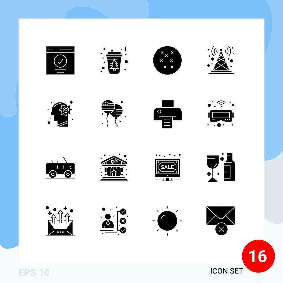 16 Creative Icons Modern Signs and Symbols of idea radio antenna hot tower signal Editable Vector Design Elements