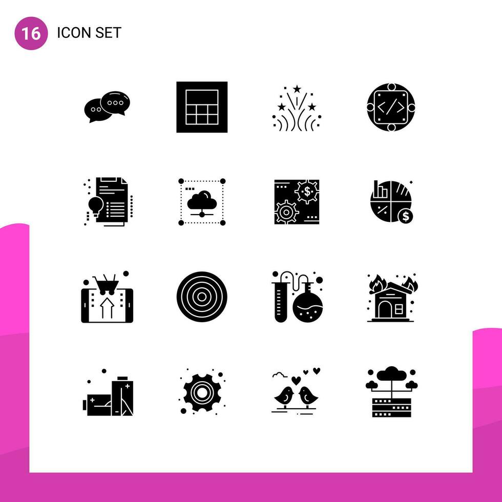 dieciséis sólido glifo concepto para sitios web móvil y aplicaciones invención certificado amor produc implementación editable vector diseño elementos