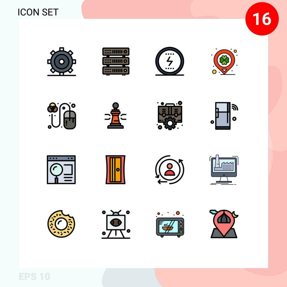 16 Creative Icons Modern Signs and Symbols of design location energy festival social Editable Creative Vector Design Elements