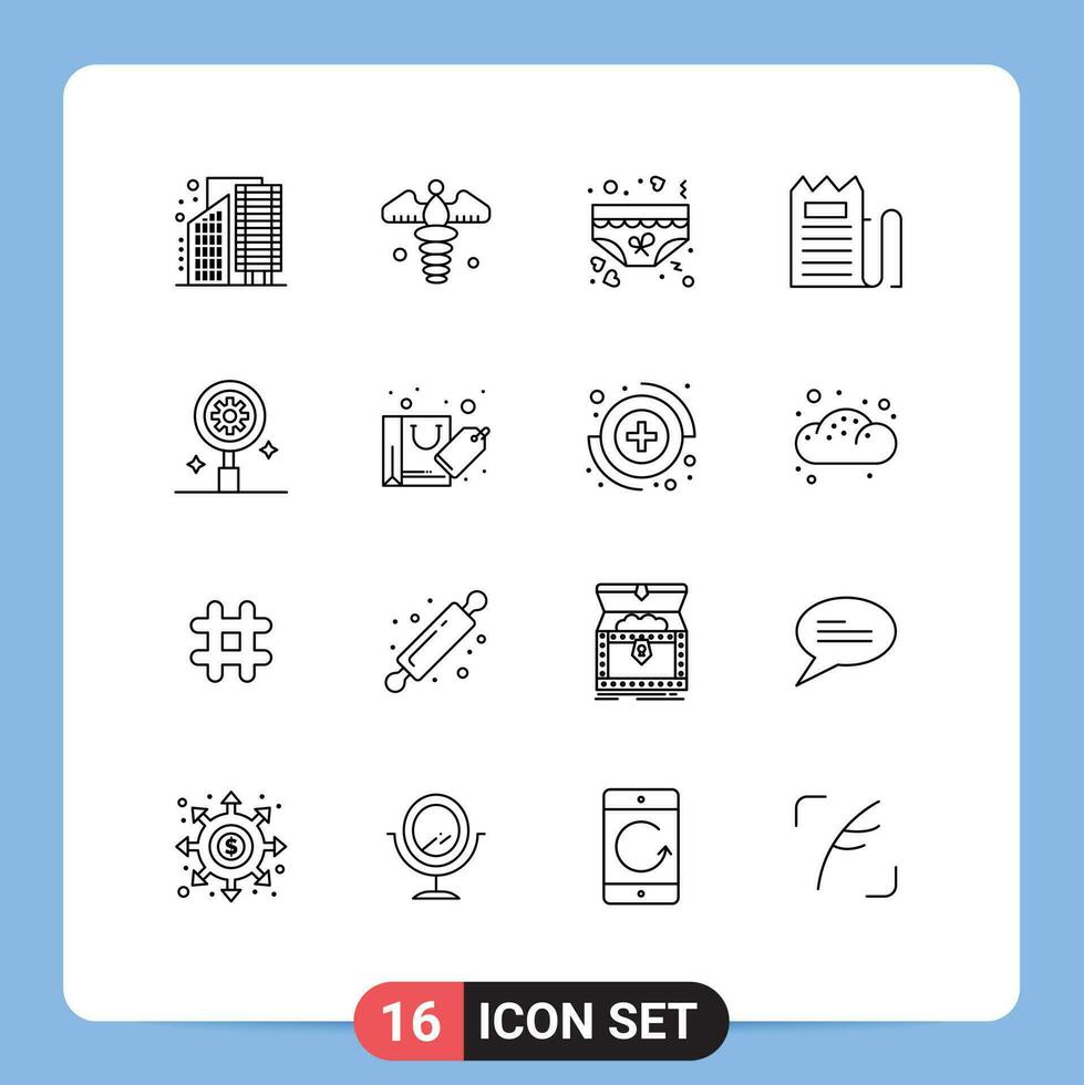 16 Creative Icons Modern Signs and Symbols of payment commerce pharmacy checkout underwear Editable Vector Design Elements