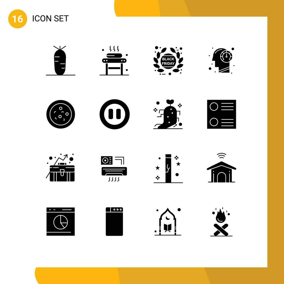 16 Solid Glyph concept for Websites Mobile and Apps process human tag head promotion Editable Vector Design Elements