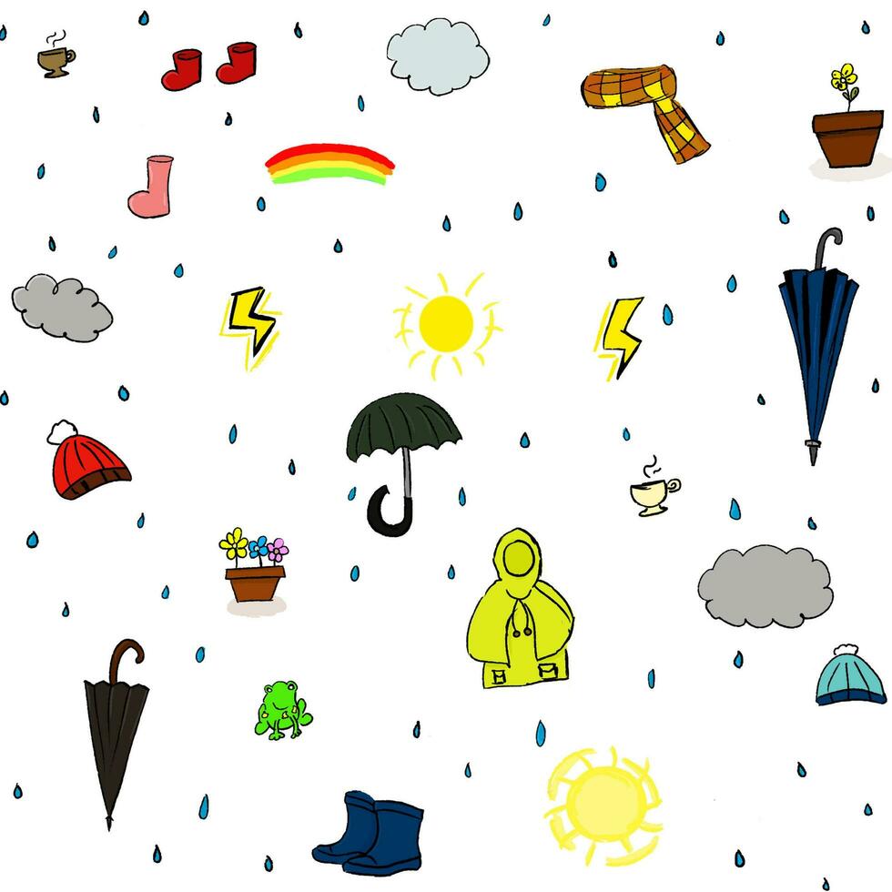 vector collection rain day photo