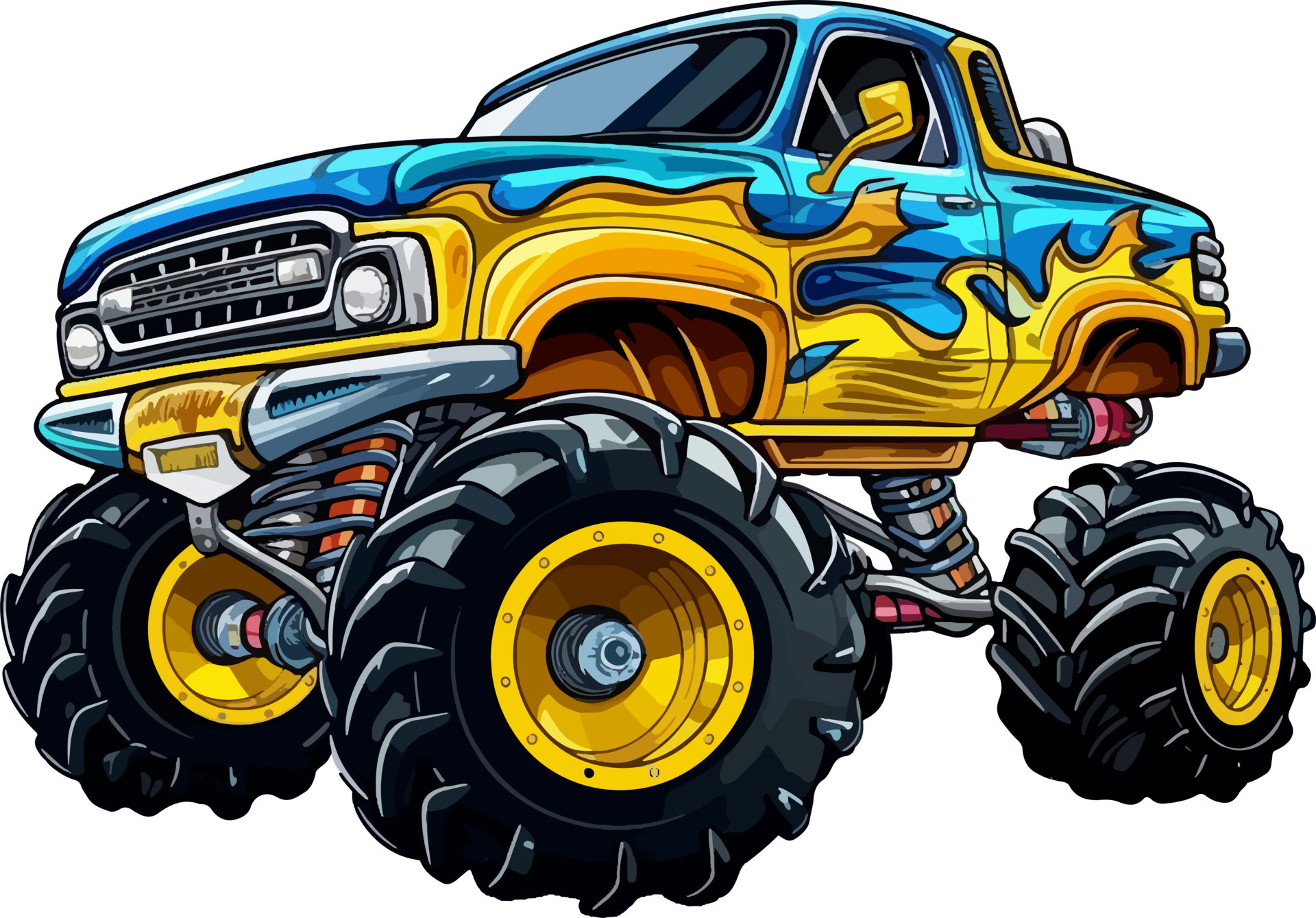 monster truck cartoon ai generate 25860247 PNG