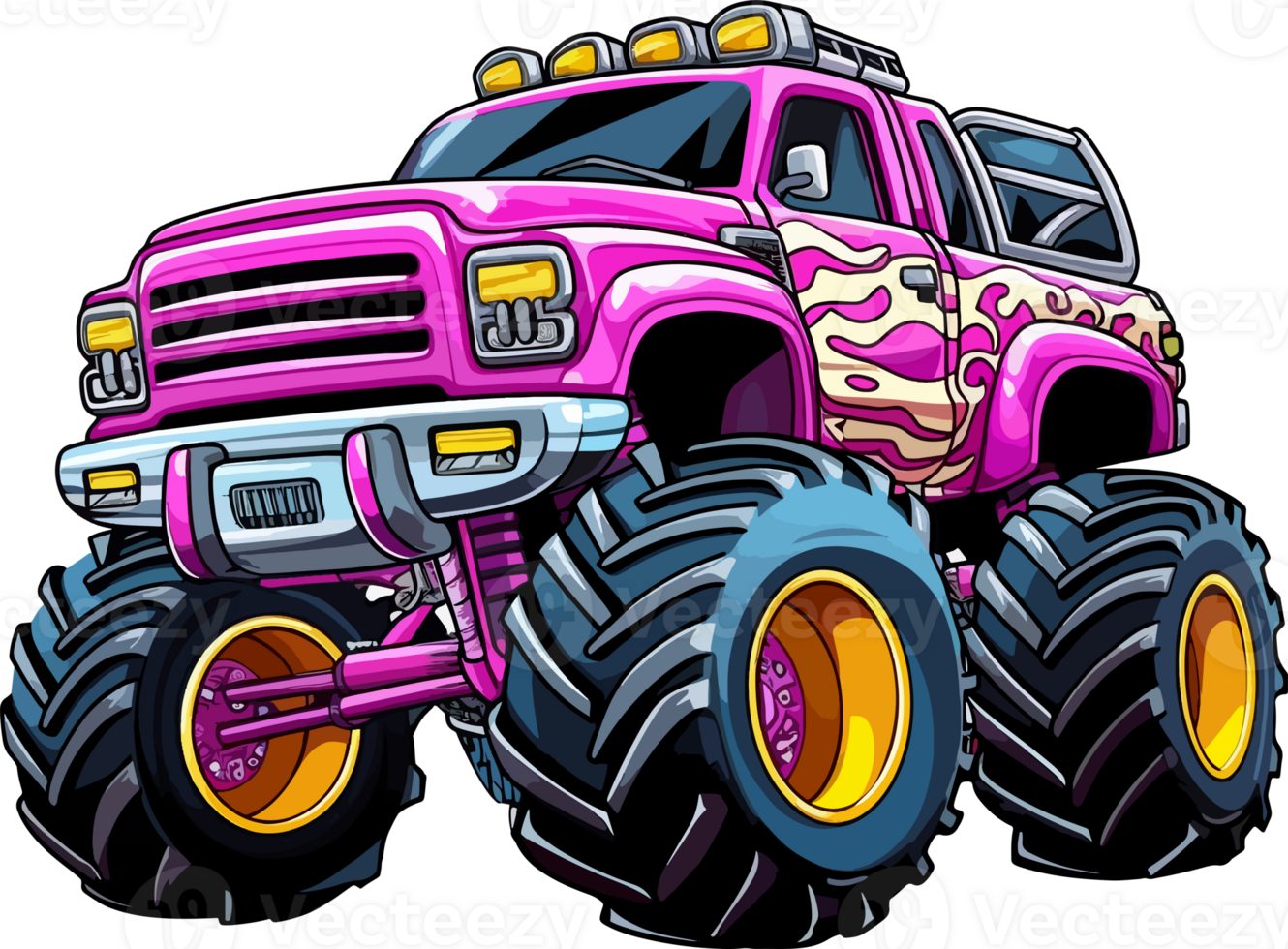 monster truck cartoon ai generate png