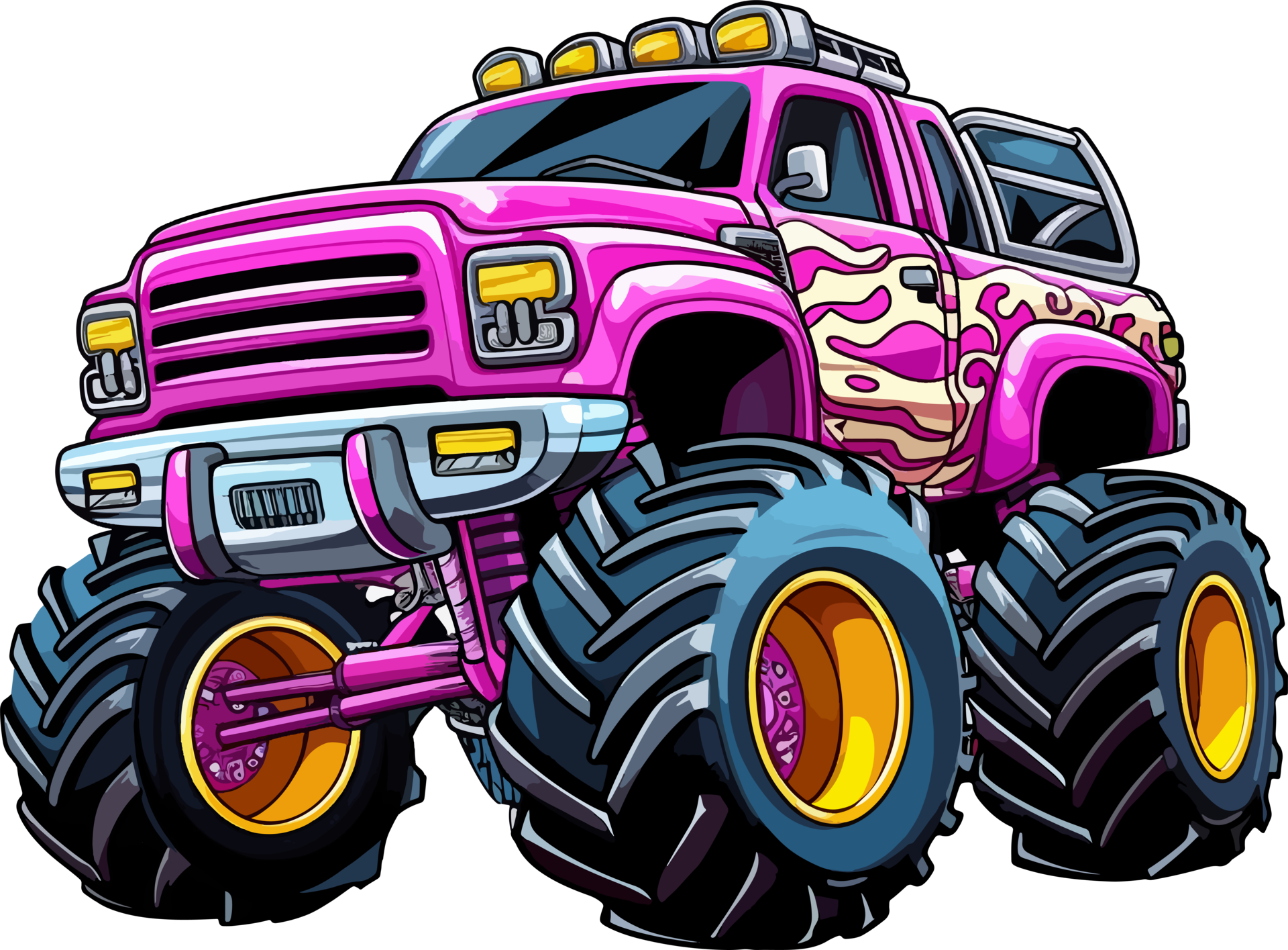 monster truck cartoon ai generate 25860247 PNG