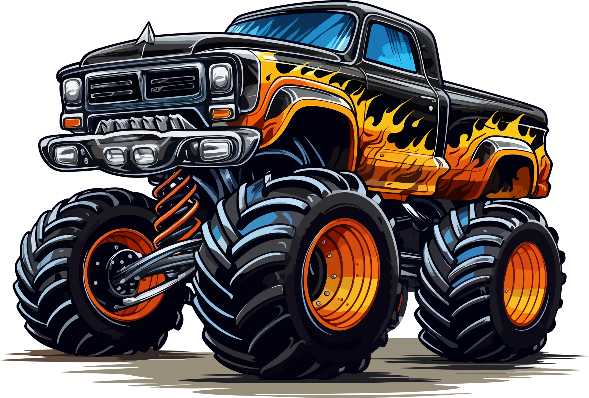 Monster Pickup Truck Cartoon