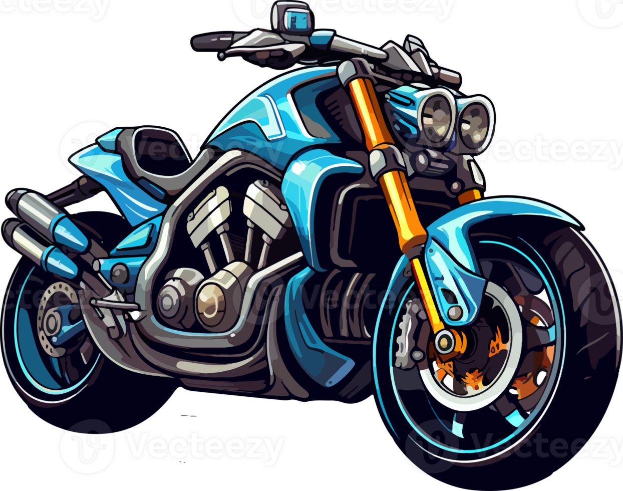 motorbike anime cartoon ai generate png