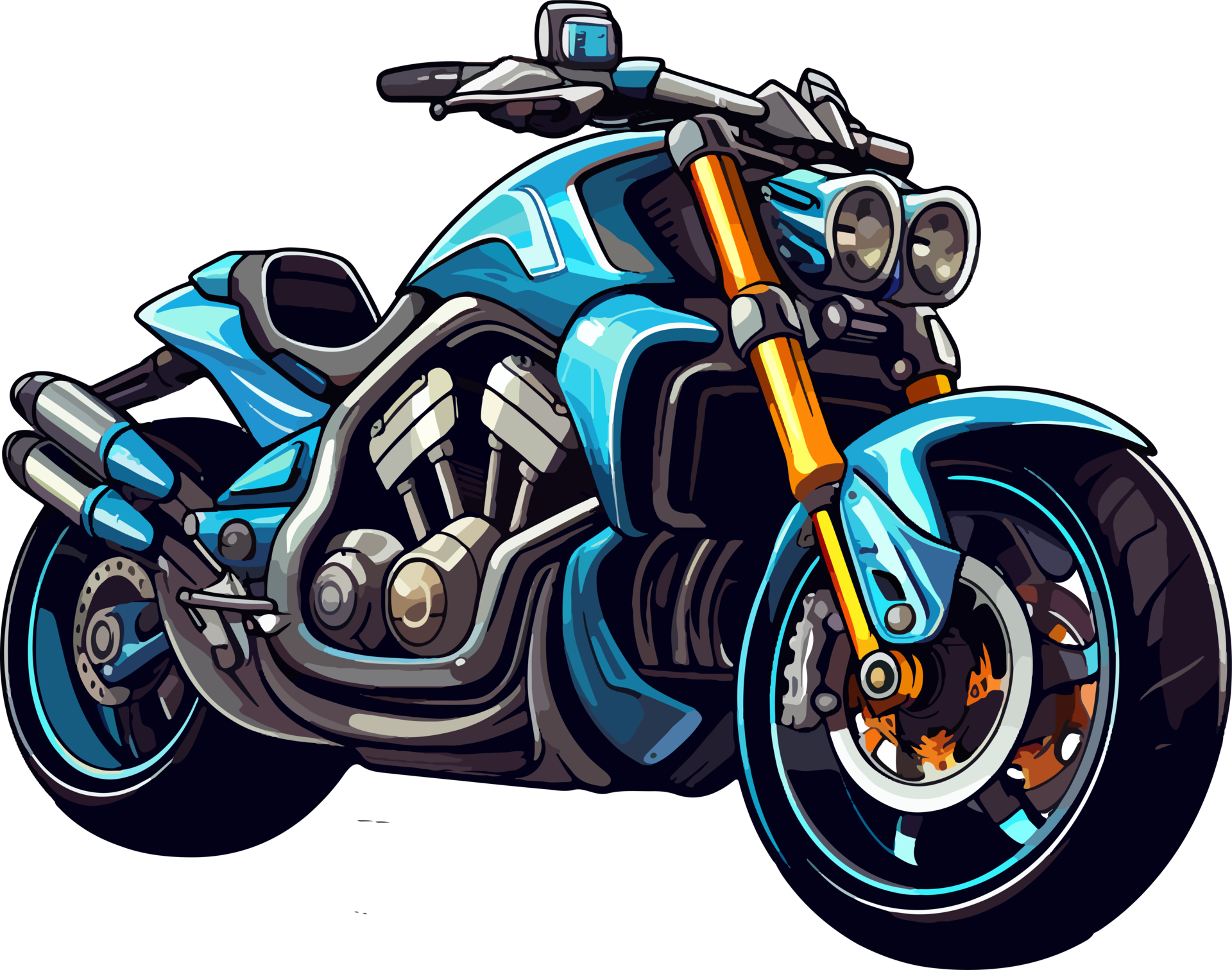 desenho animado animê moto ai gerar 25221349 PNG