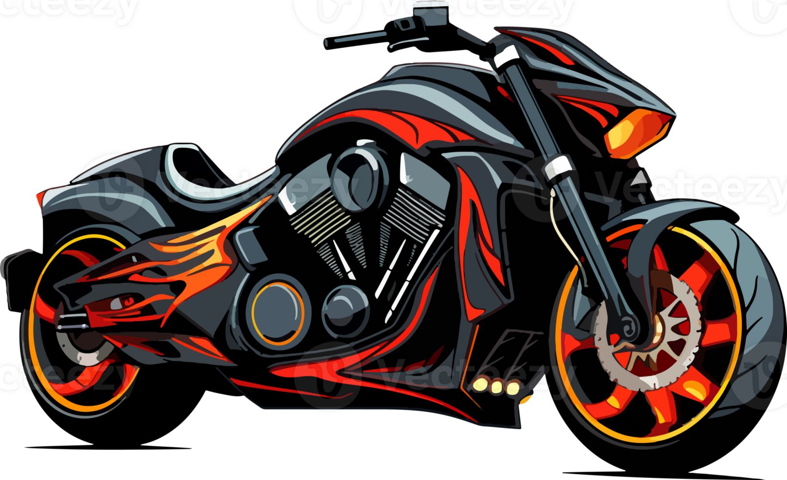 motorbike anime cartoon ai generate png