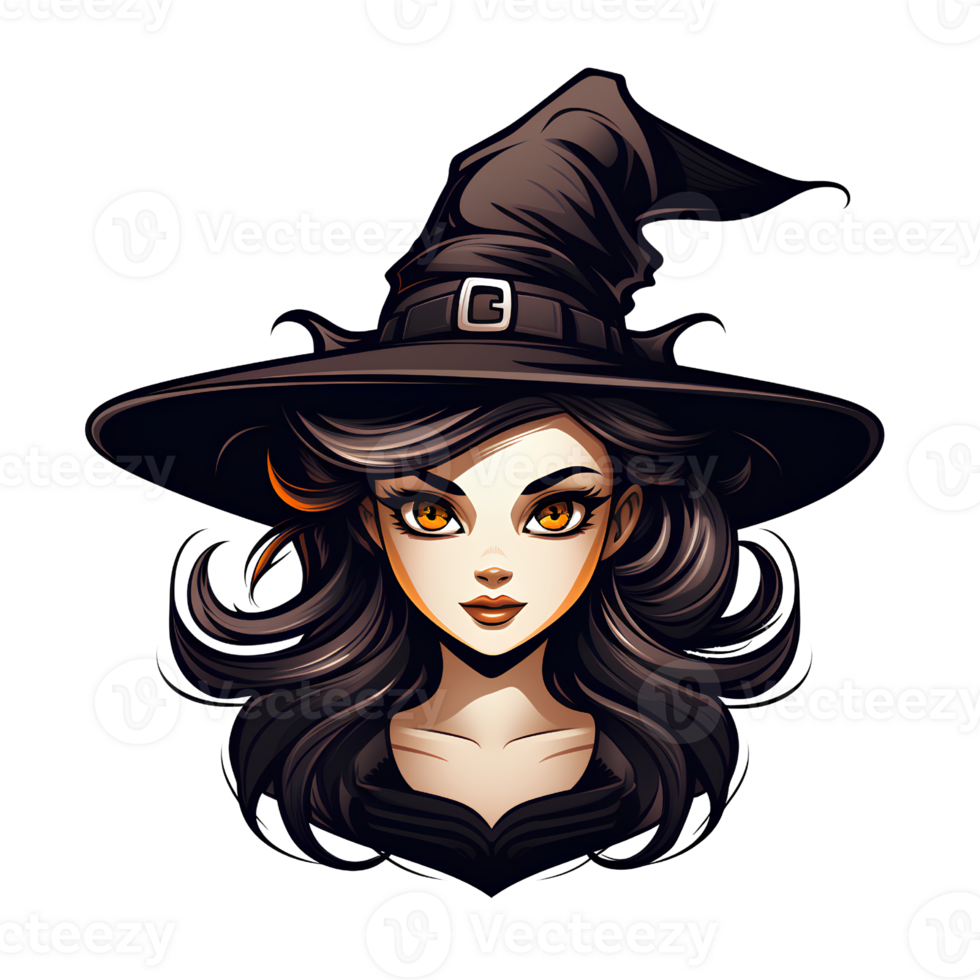 Halloween cartoon witch hat ai generate 25860453 PNG