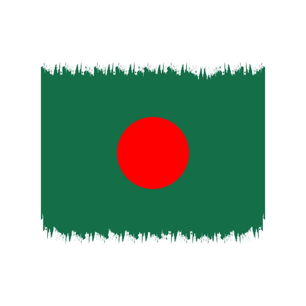 Bangladesh bandera con cepillo golpes vector ilustración, Bangladesh bandera cepillo vector