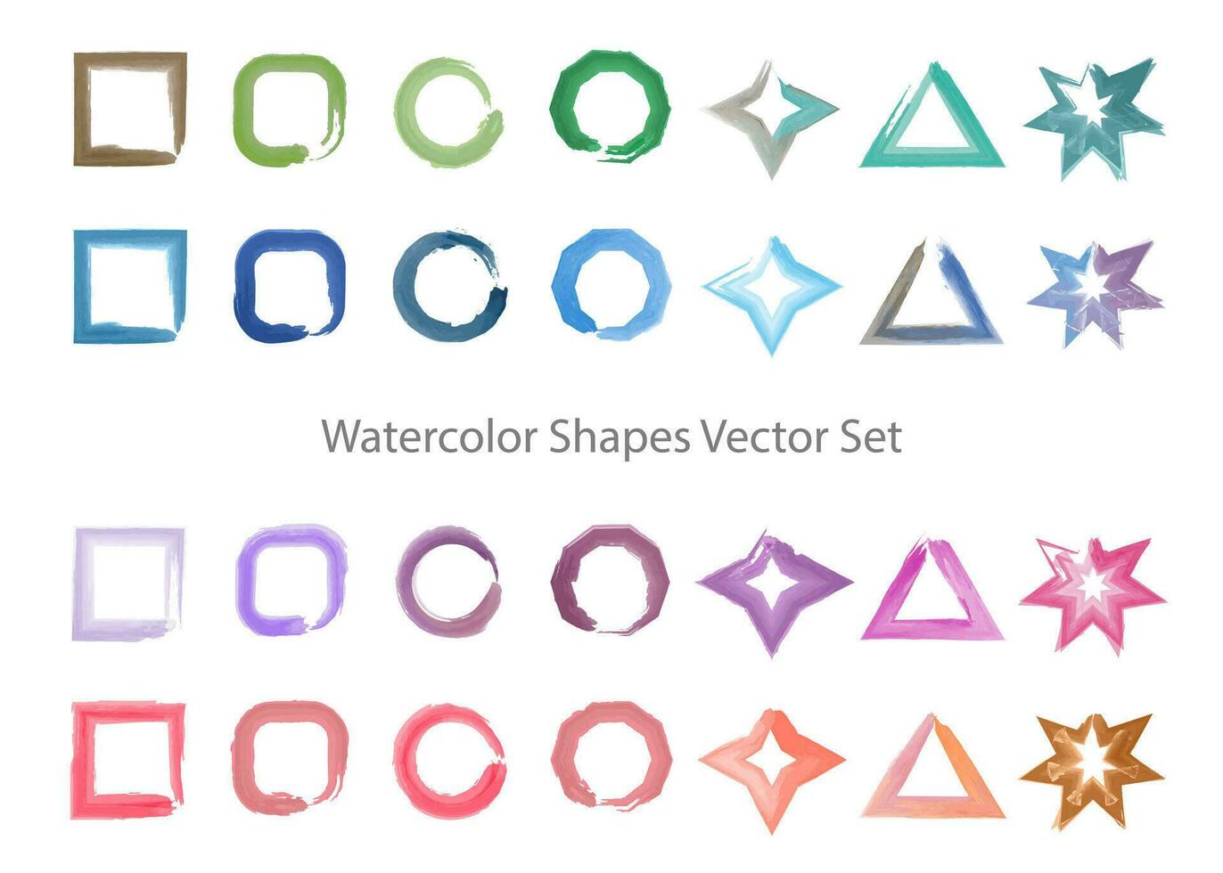 acuarela geométrico formas vector colocar, acuarela elementos dibujo