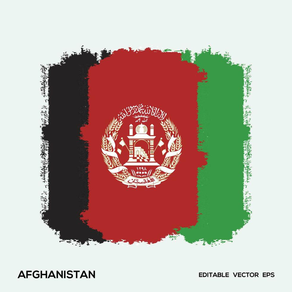 Afganistán bandera cepillo vector ilustración, Afganistán bandera cepillo carrera