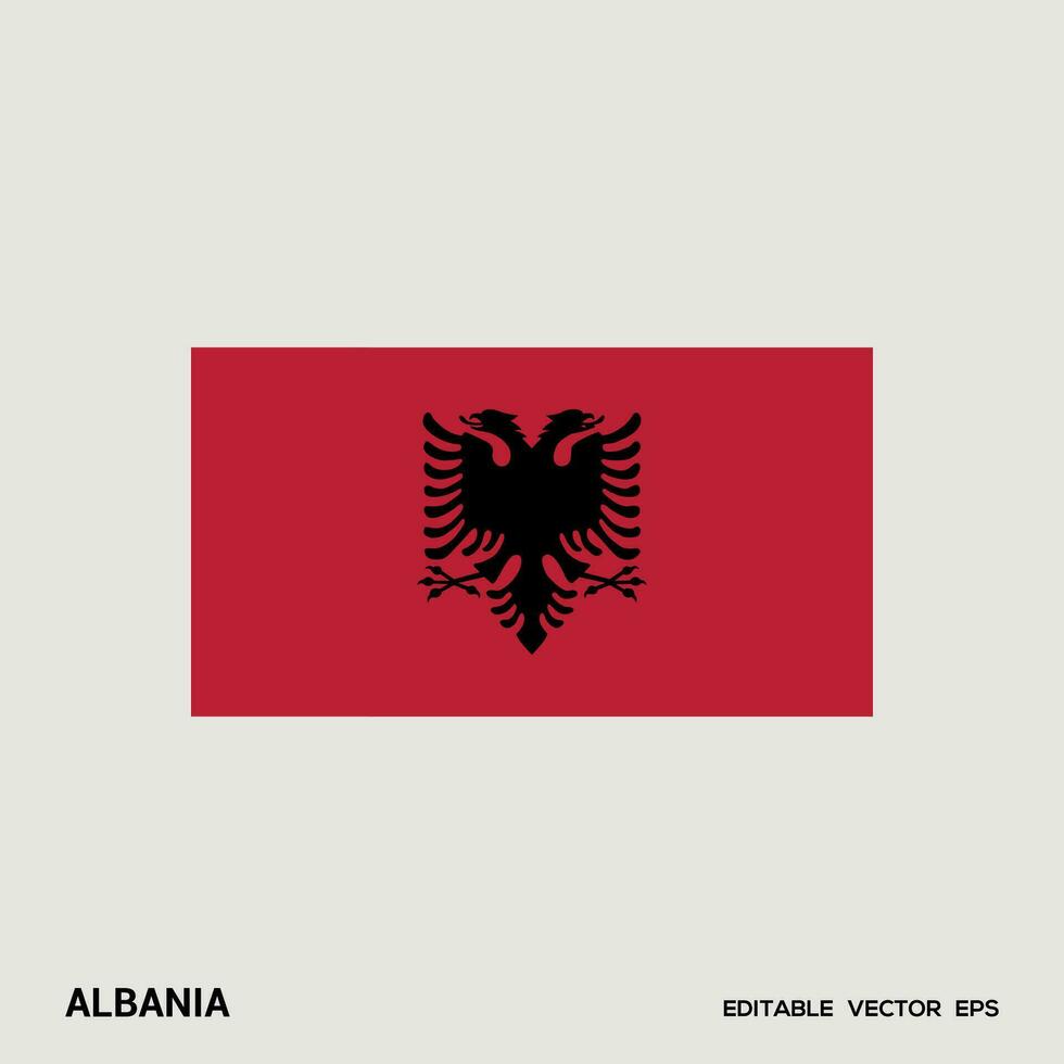 Albania Flag Brush Vector stroke, Flag of Albania in grunge brush stroke.