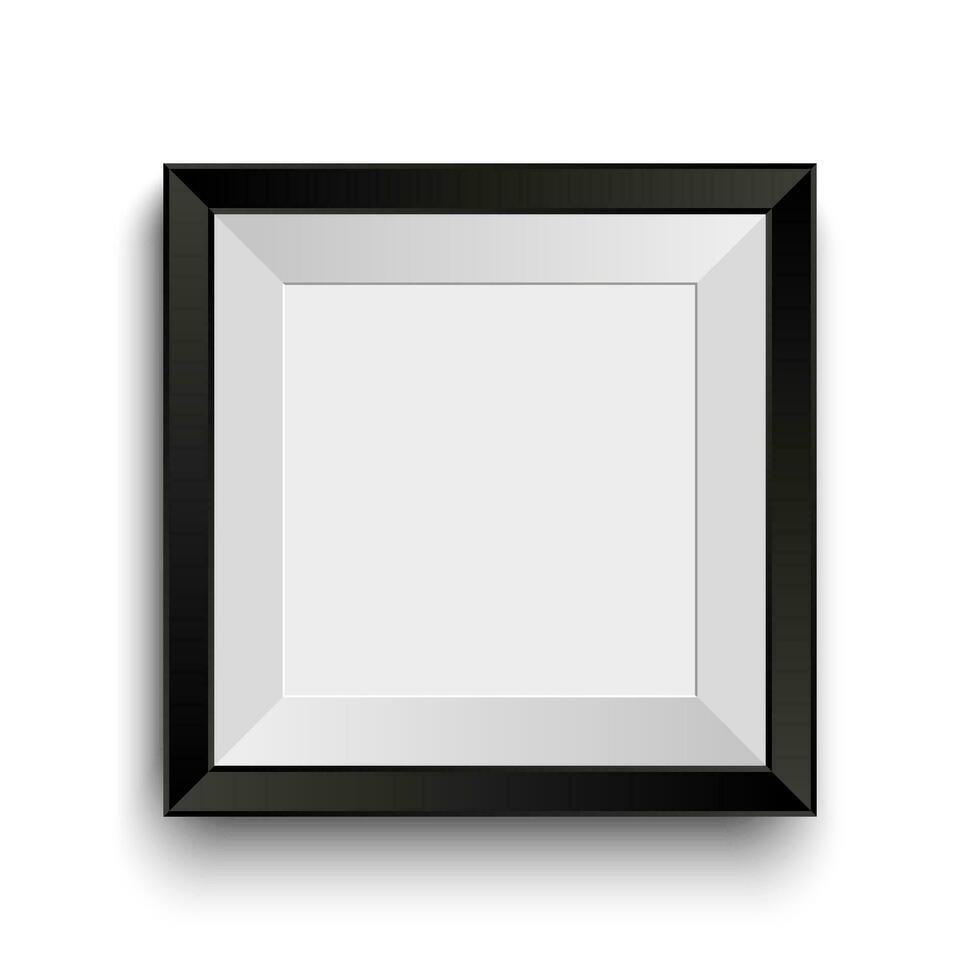 Realistic black frame for your picture or photo. Modern vector mockup template. Empty framing for your design