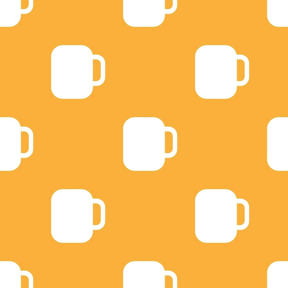 Simple vector beer background. Repetitive geometric beer icons. Seamless pattern with beer glasses on yellow background