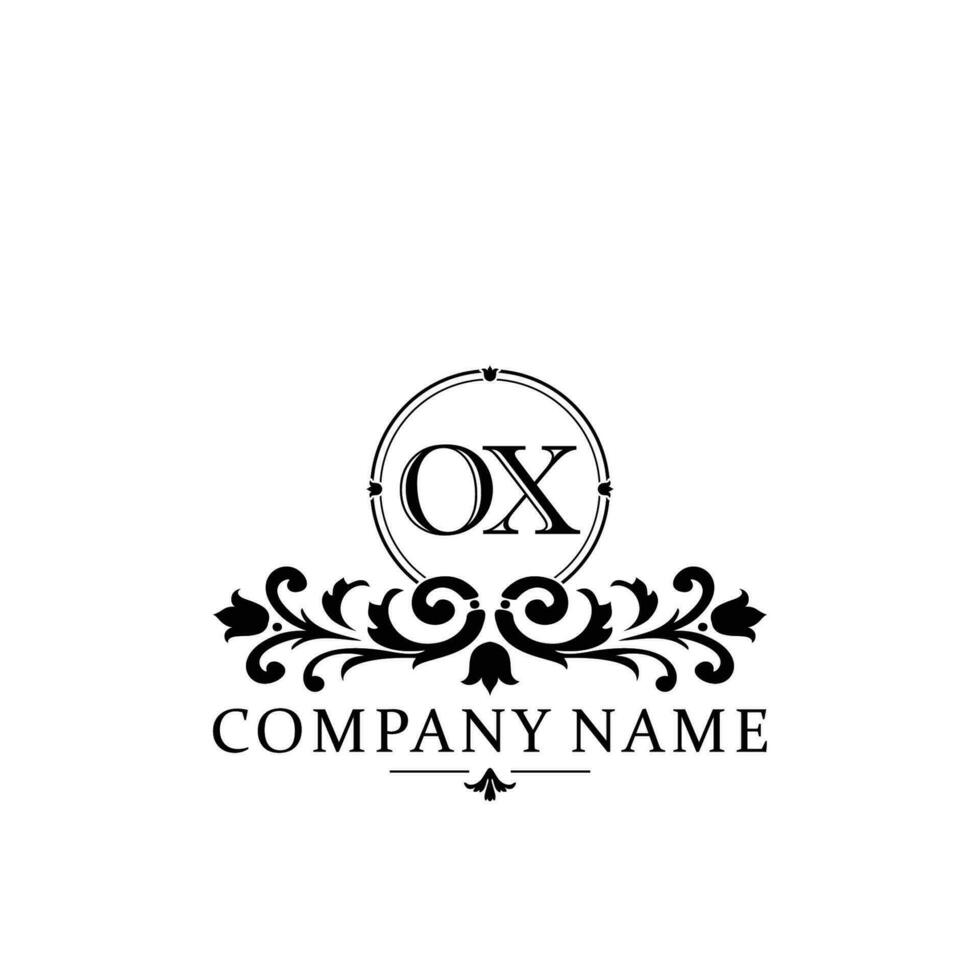 Initial letter OX simple and elegant monogram design template logo vector