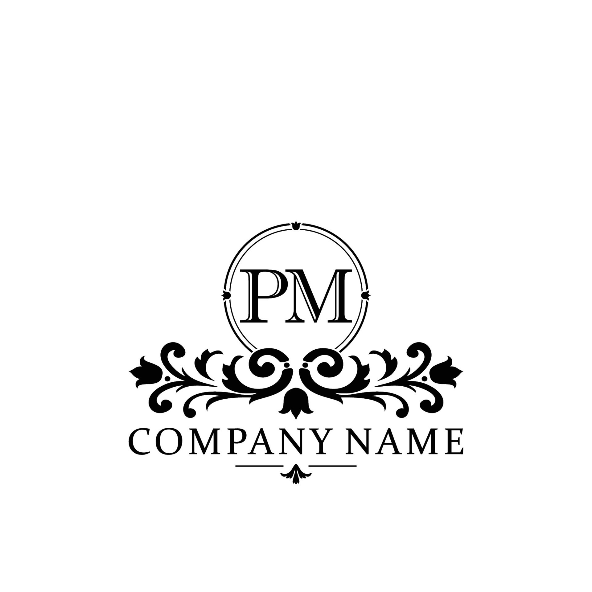 Initial monogram letter pm logo design template Vector Image