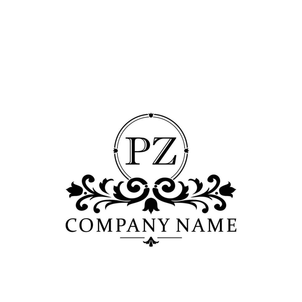 Initial letter PZ simple and elegant monogram design template logo vector