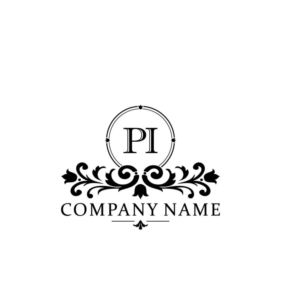 Initial letter PI simple and elegant monogram design template logo vector