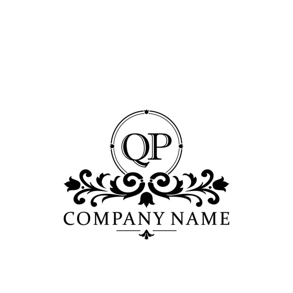 Initial letter QP simple and elegant monogram design template logo vector