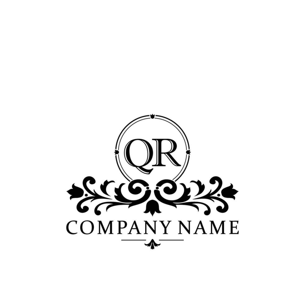 Initial letter QR simple and elegant monogram design template logo vector