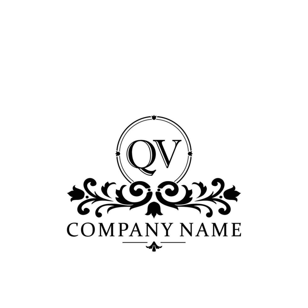Initial letter QV simple and elegant monogram design template logo vector