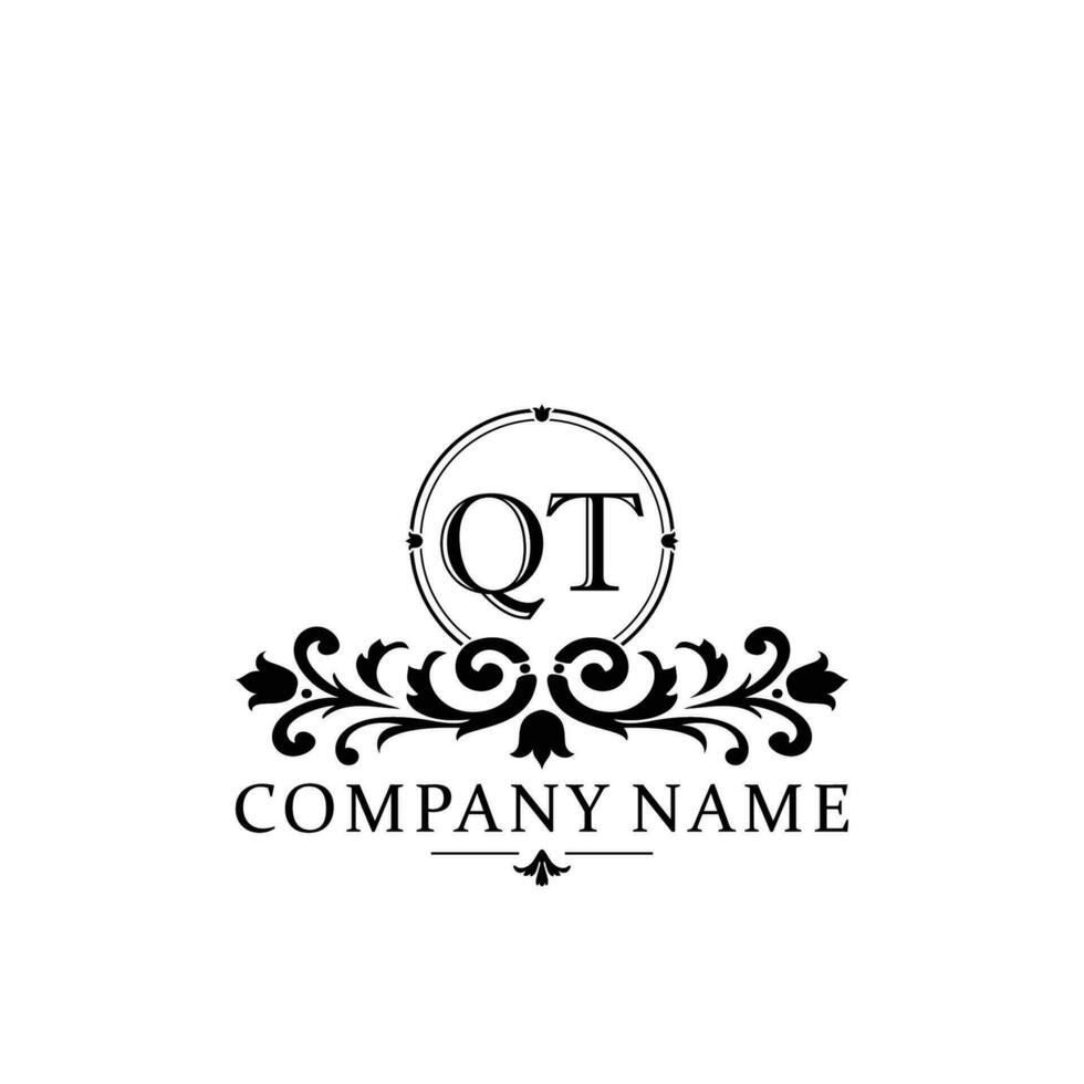 Initial letter QT simple and elegant monogram design template logo vector