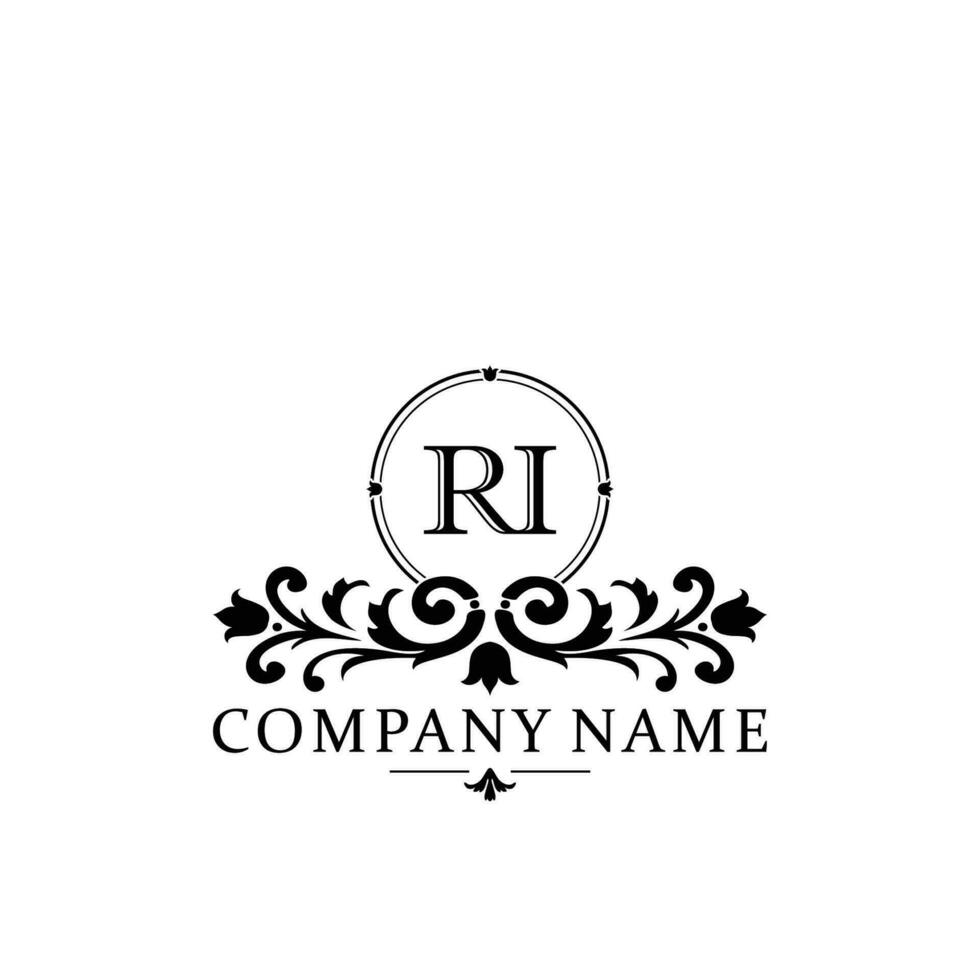 Initial letter RI simple and elegant monogram design template logo vector