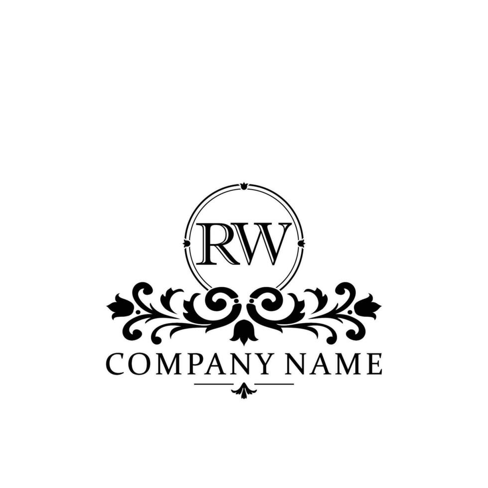 Initial letter RW simple and elegant monogram design template logo vector